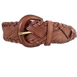 ONYX BROWN LEATHER BRAIDED WEAVED BELT 38” LARGE